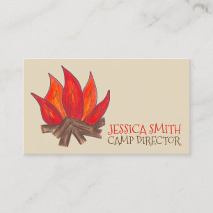 Campfire Camp Fire Counsellor Director Campground Business Card