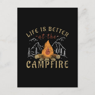 Campfire Camping Design Postcard
