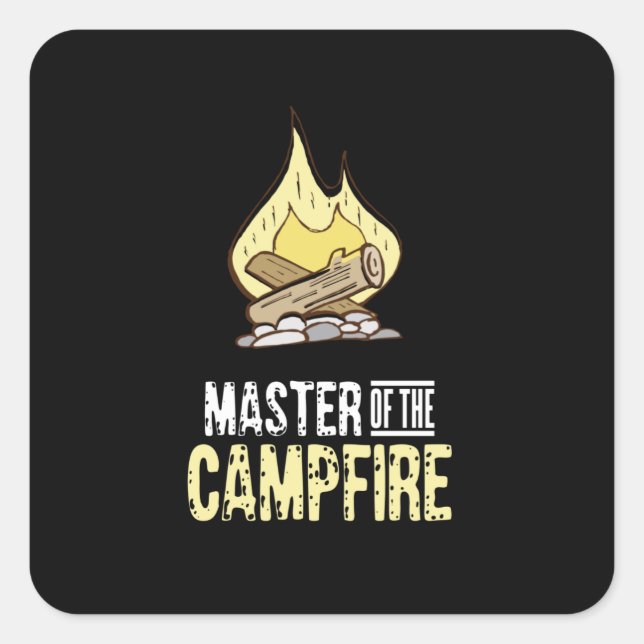 Campfire Camping Square Sticker (Front)