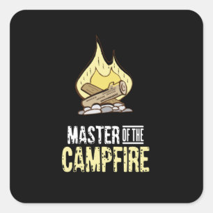 Campfire Camping Square Sticker