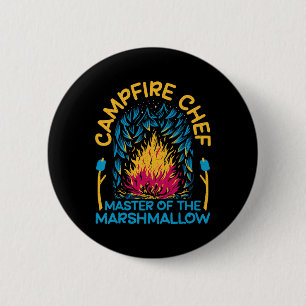 Campfire Chef Master Of The Marshmallow Hiking  6 Cm Round Badge