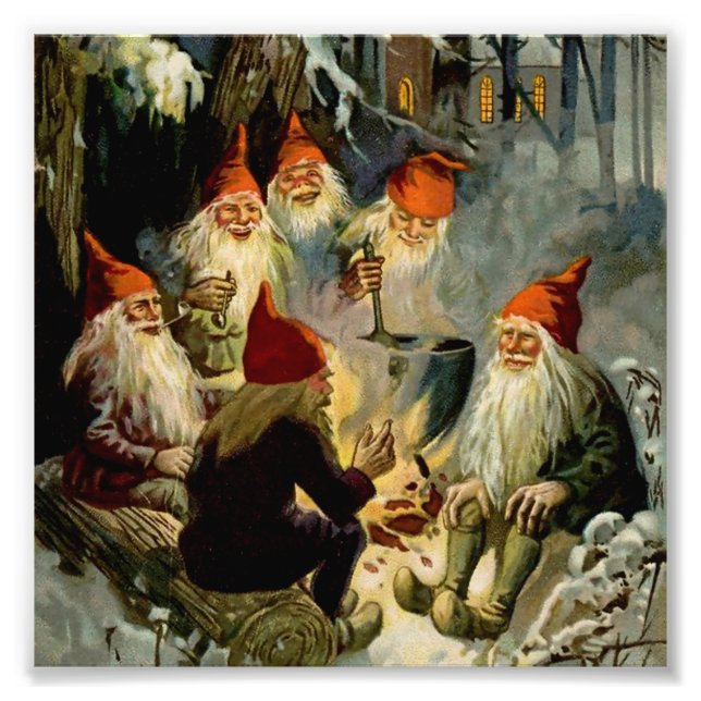 “Campfire Cooking” Elves by Jenny Nystrom Photo Print (Front)