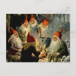 “Campfire Cooking” Elves by Jenny Nystrom Postcard