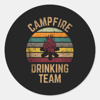 Campfire Drinking Team Beer Alcohol Camg Classic Round Sticker