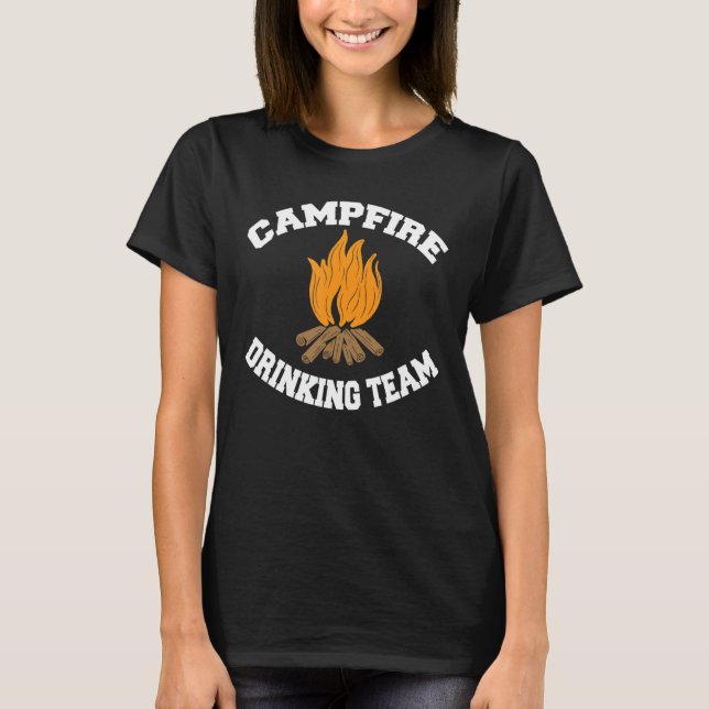 Campfire Drinking Team Bushcraft Hiking T-Shirt (Front)