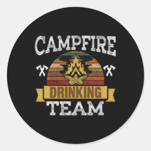 Campfire Drinking Team Camg Camper Classic Round Sticker