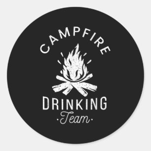 Campfire Drinking Team Camp Lovers Scout Camper Classic Round Sticker