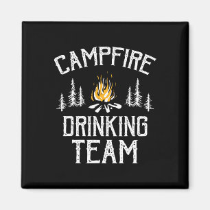 Campfire Drinking Team Camping Lovers Camper Magnet