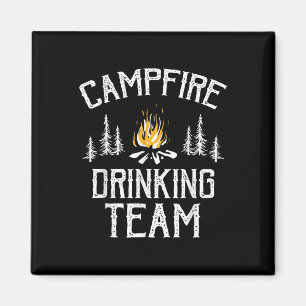 Campfire Drinking Team Camping Lovers Camper Magnet