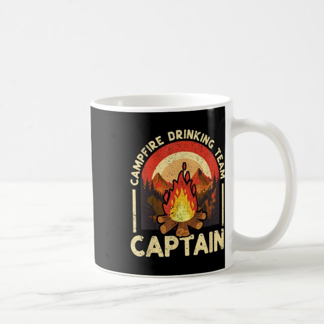 Campfire Drinking Team Captain Funny Camping Outdo Coffee Mug (Right)
