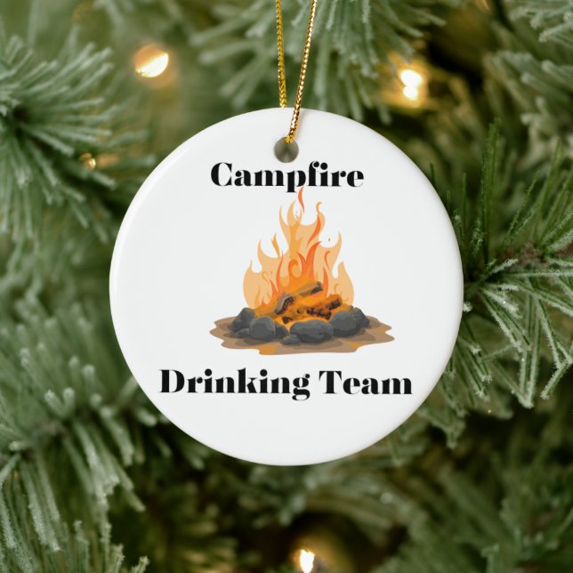 Campfire Drinking Team  Ceramic Ornament (Tree)