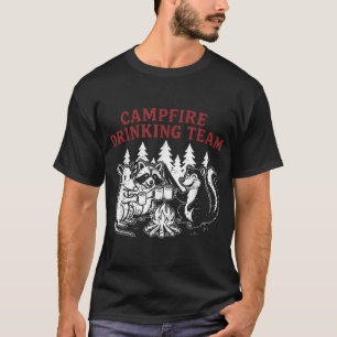 Campfire Drinking Team Opossum Racoon Squirrel T-Shirt