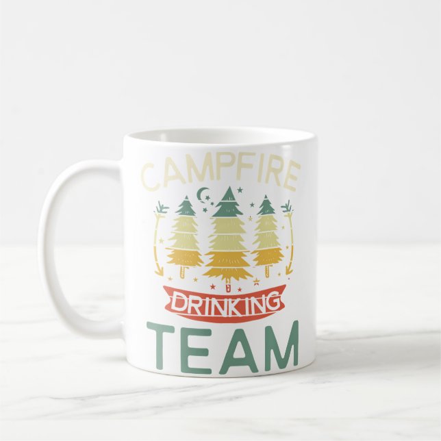 Campfire Drinking Team Rv Camping Lover Men Camp B Coffee Mug (Left)