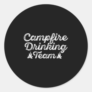 Campfire Drinking Team Vintage Camping Classic Round Sticker