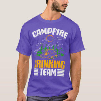 Campfire Drinkingeam Camping Lover Camper Beer gir T-Shirt