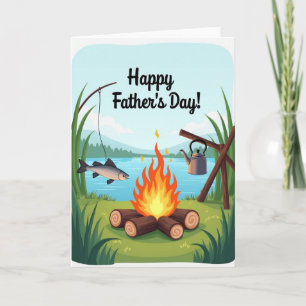 Campfire Fathers Day Scene Card