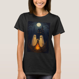 Campfire Ghost Shirt Haunted Forest Bonfire Cute