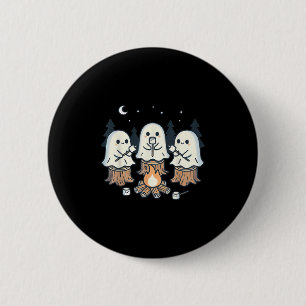 Campfire Ghost Spooky Marshmallow Halloween Bonfir 6 Cm Round Badge