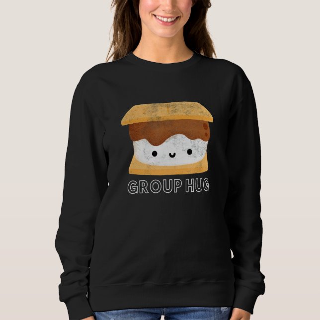 Campfire Group Hug Marshmallow  Smores Camping Cam Sweatshirt (Front)