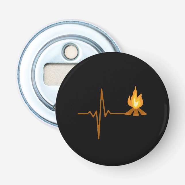 Campfire Heartbeat Camping Bottle Opener (Front)