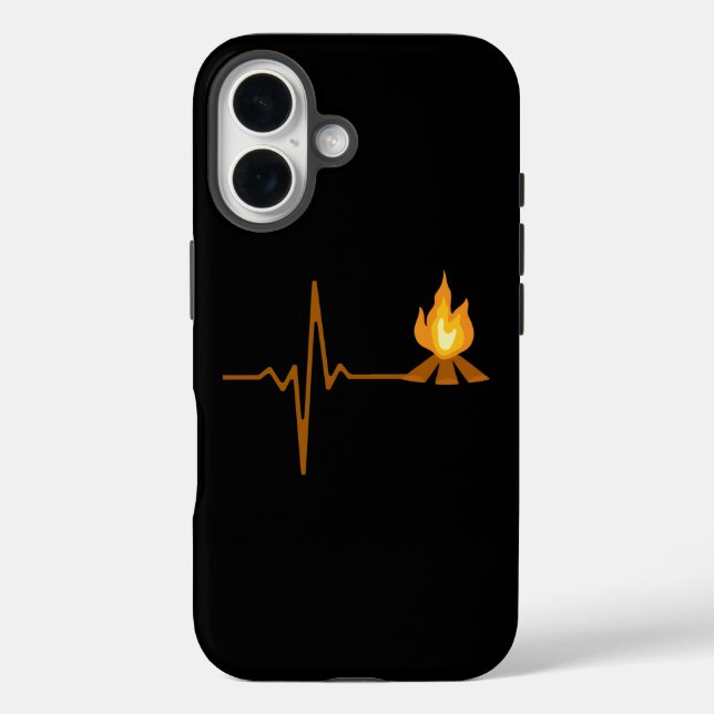 Campfire Heartbeat Camping Case-Mate iPhone Case (Back)
