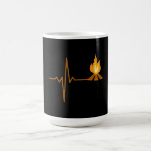 Campfire Heartbeat Camping Coffee Mug
