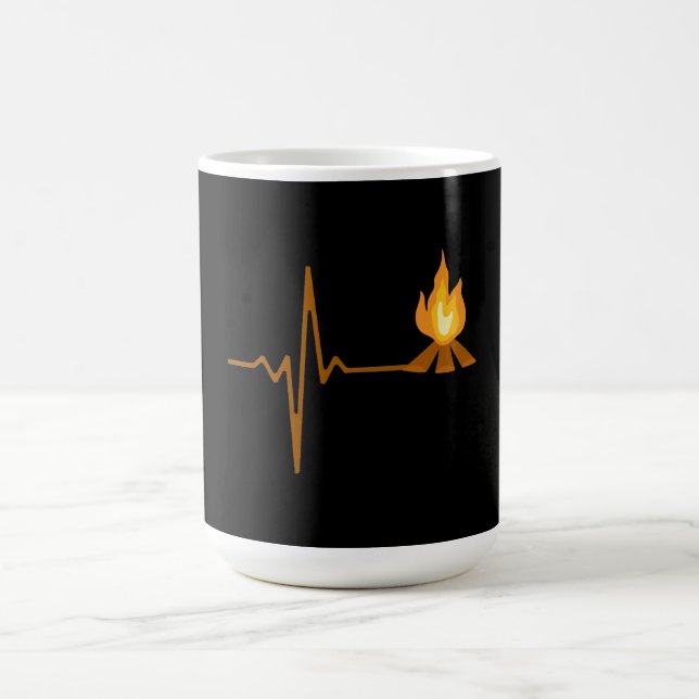 Campfire Heartbeat Camping Coffee Mug (Center)
