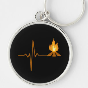 Campfire Heartbeat Camping Key Ring