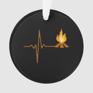 Campfire Heartbeat Camping Ornament