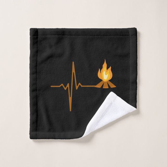 Campfire Heartbeat Camping Wash Cloth (Wash Cloth)