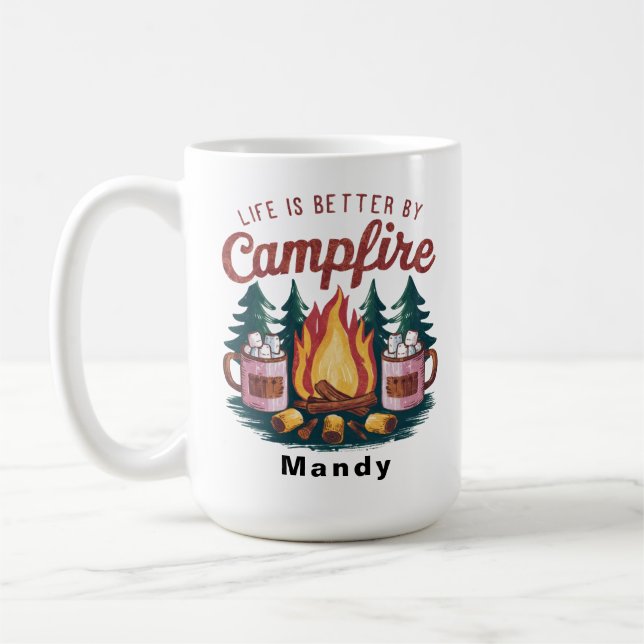 Campfire & Hot Cocoa Marshmallow  Coffee Mug (Left)