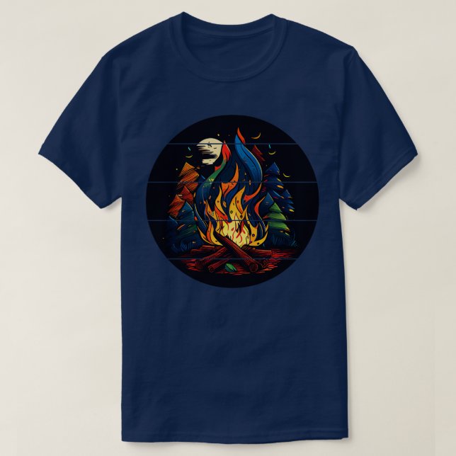 Campfire Illustration T-Shirt (Design Front)