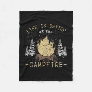 Campfire - Life Is Better By The Campfire Fleece Blanket