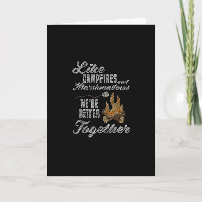 Campfire Marshmallows Better Together Distressed V Card (Front)