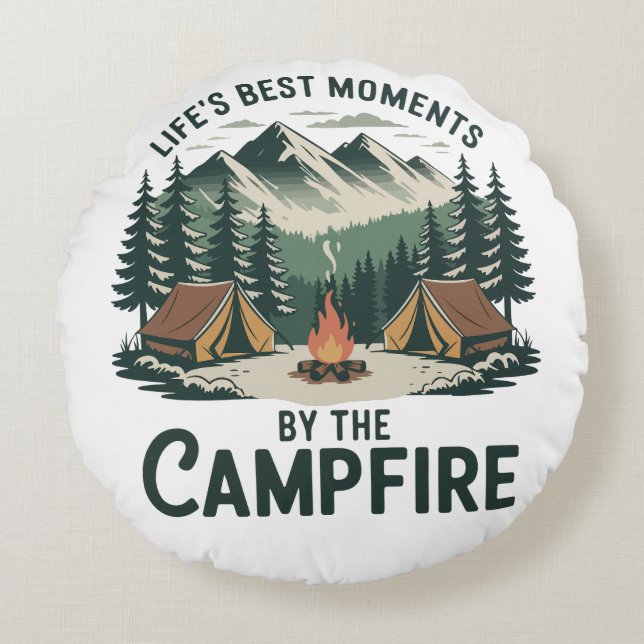 Campfire Moments Round Cushion (Front)