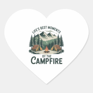 Campfire Moments Sticker Retro Camping Tent