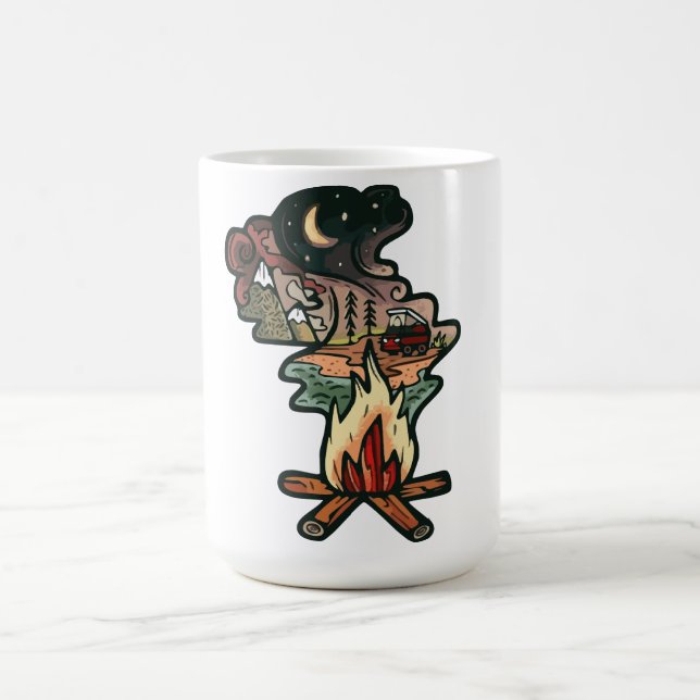 Campfire Night Adventure Coffee Mug (Center)
