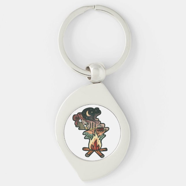Campfire Night Adventure Key Ring (Front)