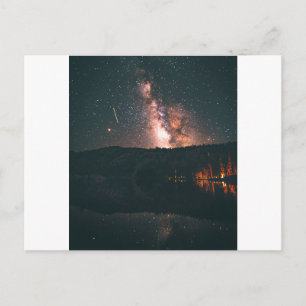 campfire night sky postcard
