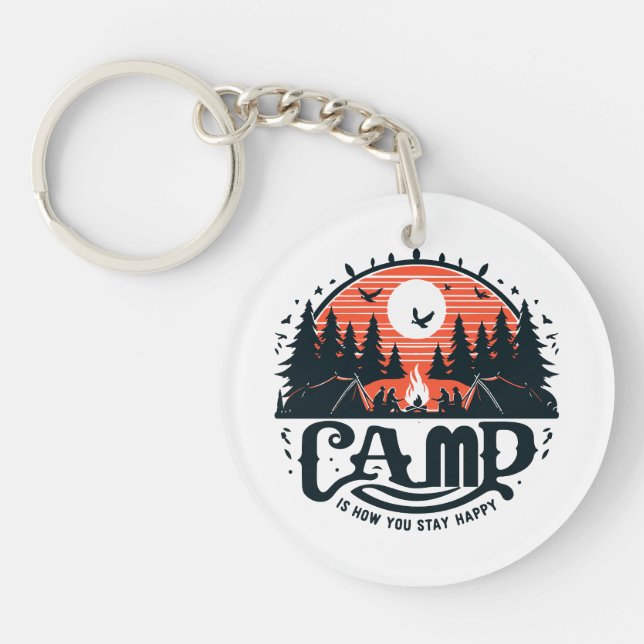 Campfire Nights Amid Pine Forests Key Ring (Front)