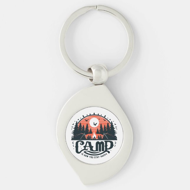 Campfire Nights Amid Pine Forests Key Ring (Front)