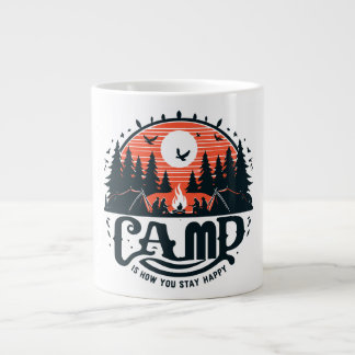 Campfire Nights Amid Pine Forests Large Coffee Mug