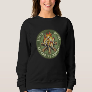 Campfire Print Camping Fire Camping Tent Hoodie