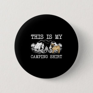 Campfire Pug Dog This Is My Camping 6 Cm Round Badge
