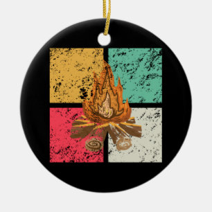 Campfire Retro Vintage Ceramic Ornament