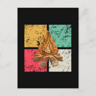 Campfire Retro Vintage Postcard