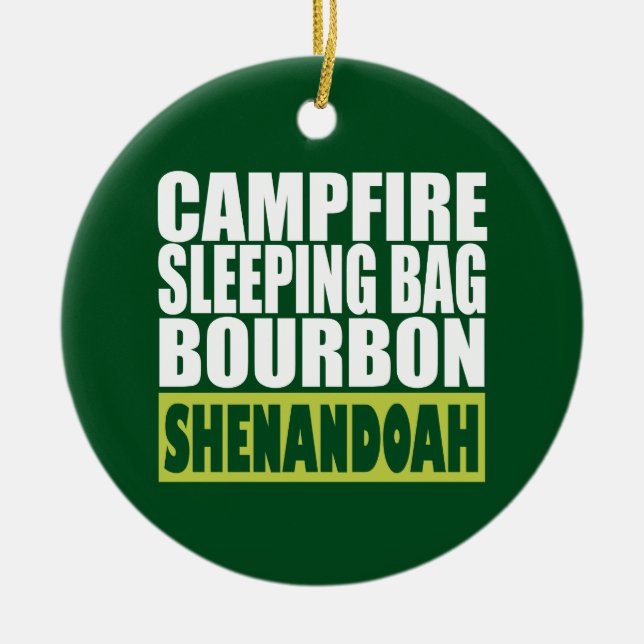Campfire Sleeping Bag Bourbon Shenandoah Ceramic Ornament (Front)