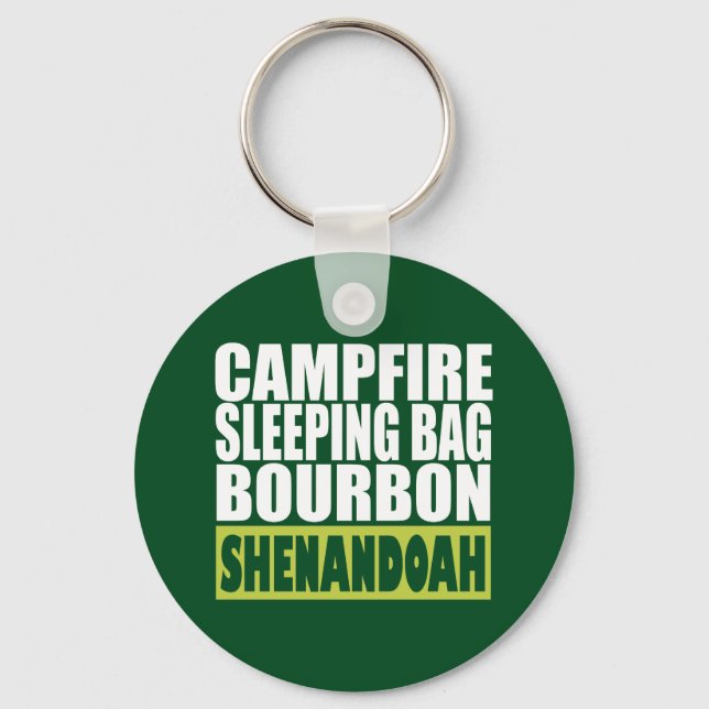 Campfire Sleeping Bag Bourbon Shenandoah Key Ring (Front)