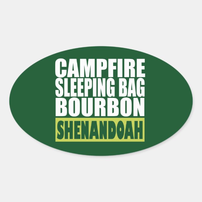 Campfire Sleeping Bag Bourbon Shenandoah Oval Sticker (Front)