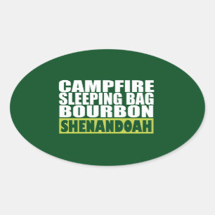 Campfire Sleeping Bag Bourbon Shenandoah Oval Sticker